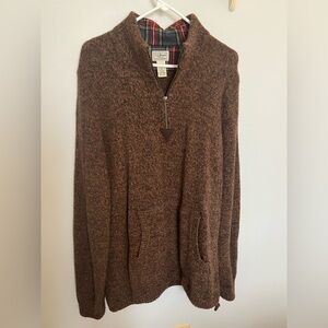 LL Bean Mens Brown Sweater Lambs Wool Size XL Regular